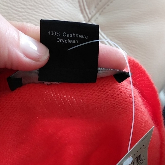 Ann Taylor 100% Cashmere V-neck sweater orange soft fall winter - Picture 4 of 8